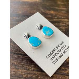 Kingman Turquoise <b>and</b> Sterling <b>Silver</b> Cluster Pendant <b>and</b> <b>Earring</b> <b>Set</b> Fine Jewelry <b>Set</b> - Product Image 2