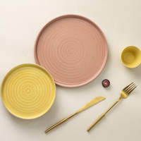 Assiettes à dessert en porcelaine émaillée colorée personnalisées avec logo YAYU, style nordique, plats de service pour la nourriture, assiette à steak pour restaurant