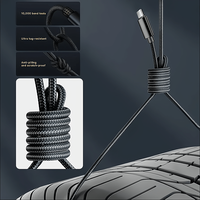 Grosir 1M 2M USB Tipe C 60W kabel Data pengisian cepat 3FT 6FT nilon dikepang PD Tipe C Schnell ladefabel Typ C Datenkabel