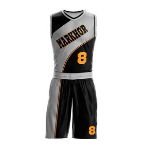 Uniforme de basket-ball, tissu maille respirant 100% polyester avec impression par sublimation, design personnalisé, haute qualité - Product Image 1