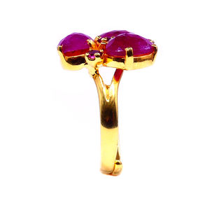 Wedding Wear 925 Sterling Silver <b>Gold</b> Plated Ruby Tourmaline Gemstones Fashionable <b>Vintage</b> Style <b>Ring</b> - Product Image 5