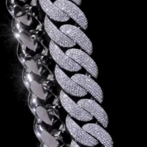 Cadena de eslabones cubanos de moissanita chapada en rodio de 15mm, regalo de boda para hombres, corte redondo, joyería de estilo Hip Hop helado, Plata de Ley 925 - Product Image 4