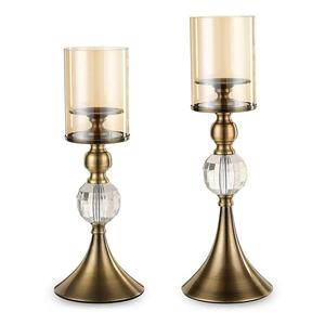 Bougeoir en métal design personnalisé Bougeoir en aluminium finition or avec ensemble votif en verre - Product Image 1