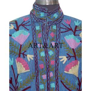 Chaqueta Acolchada de Algodón Transpirable con Bordado Suzani para Mujer, Tejido de Punto Suave Hecho a Mano, Ropa para el Día de San Valentín - Product Image 3