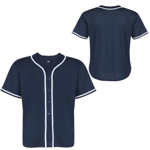 Maillot de baseball à manches courtes pour hommes, chemise à boutons unie à la mode hip-hop, maillot vierge de tailles différentes, t-shirt S-XXXL pour hommes - Product Image 1
