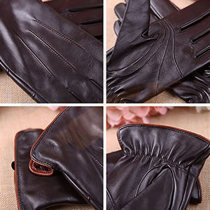 Nouvelle arrivée de gants de mode en cuir ultra doux au toucher Produit respirant à coutures hautes Gants de mode en cuir pour femmes - Product Image 6