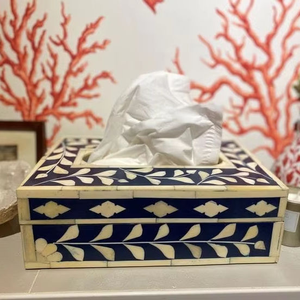 Direct Factory Luxury Wood Bone Inlay Tissue Box High Quality Tabletop <b>Napkin</b> Storage Holder for Home Office Wedding <b>Parties</b> - Product Image 1