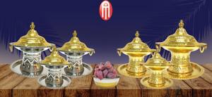 Cuencos de Acero Inoxidable Árabes de Primera Calidad Chapados en Oro, Más Vendidos, Asequibles, el Mejor Recipiente Dorado para Khajoor - Product Image 2