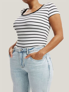 Jeans en denim bleu de haute qualité 2025 pour femmes grandes tailles, pantalon large extensible et respirant pour l'été, service OEM - Product Image 4