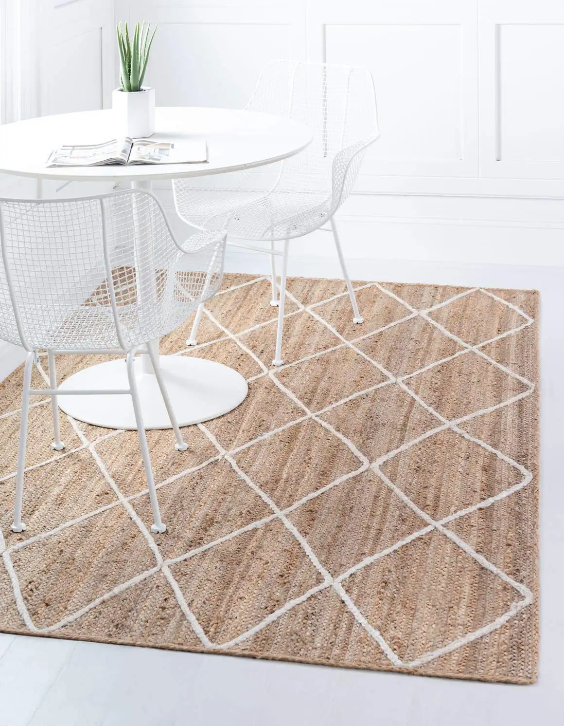 Tappeto moderno per camera da letto 100% tappeto naturale di iuta bohémien stuoie Decorative per la casa soggiorno grandi tappeti