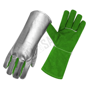 Guante de Soldadura de Piel de Vaca Resistente a Altas Temperaturas, Aluminizado, Especial para Soldador, Anti-Escaldaduras - Product Image 4
