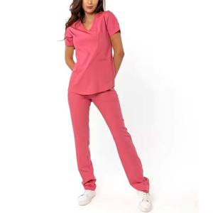 ชุดเครื่องแบบพยาบาลโรงพยาบาลแขนครึ่งแขนระบายระบายอากาศได้ดีชุดเสื้อผ้าถัก - Product Image 1