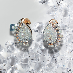 Vente en gros de boucles d'oreilles en diamant de mangue en grappe de plusieurs tailles, diamant rond naturel taille brillant, or rose, bijoux de luxe pour hommes et femmes - Product Image 1