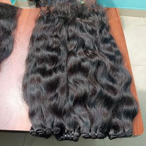 Extensiones de mechones de cabello humano virgen ondulado indio crudo Natural 100% suministro a granel con Color de cabello Natural - Product Image 1