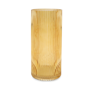 Nueva colección jarrón de vidrio soplado a mano hermoso jarrón de vidrio acanalado marrón claro para salas de estar áreas de comedor decoración de dormitorios - Product Image 3