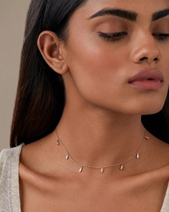 Collar con Diamantes en Forma de Gota de Lluvia, 0.51 Ct, Diamante Natural Color G-H, Claridad VS, Oro Sólido de 14K, Joyería de Alta Calidad - Product Image 3