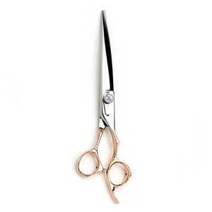 Ciseaux de barbier incurvés ergonomiques pour le coiffage, ciseaux de barbier incurvés en acier inoxydable, ciseaux de coiffure - Product Image 1