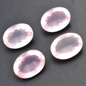 Piedra preciosa de cuarzo rosa natural genuina de alta calidad OEM mayorista indio precios a granel corte facetado ovalado para la fabricación de joyas - Product Image 4