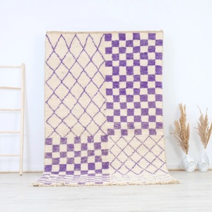 100% tapis marocain tissé à la main décor de ferme couleur beige tapis de sol tissé épais lavable à la main pour chambre - Product Image 4