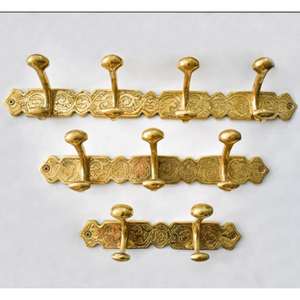 Decorative Brass Wall Hooks With Authentic Antique Design for Entryways Golden Polished Finished Wall Hooks - Product Image 5