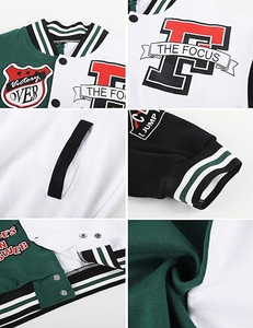 แจ็กเก็ตแบบเลตเตอร์แมนสำหรับผู้ชายเสื้อโค้ทใส่กันหนาวมีซิปแนวสตรีทเบสบอลวิทยาลัยมีสไตล์ - Product Image 5
