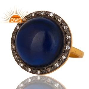 แหวนหินอัญมณี18K ชุบทอง18K ที่เป็นของขวัญสำหรับผู้หญิง - Product Image 2