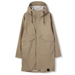 <b>Waterproof</b> Green Polyester PVC Coated Reversible Eco-Friendly Autumn/Winter Rain Jacket with <b>Zipper</b> Front and Buttons - Product Image 1