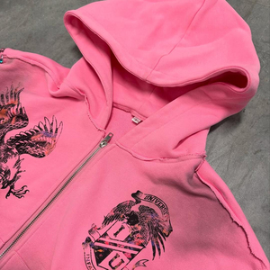 Sweat à capuche zippé en éponge française poids lourd personnalisé pour hommes - Product Image 3