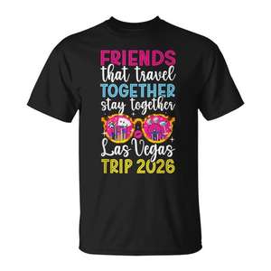 T-shirt personnalisable pour voyage à Las Vegas 2026 pour filles – Vêtement promotionnel - Product Image 1