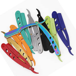 Navaja de Afeitar Plegable para Hombre, Navaja de Acero Inoxidable, Maquinilla de Afeitar de Hoja Recta, Afeitadora Manual para Barba, Herramienta de Barbería, 1 Pieza - Product Image 6