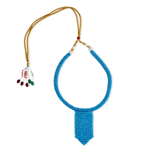 Fashion Bohemian Blue <b>Thread</b> <b>Beads</b> Long Mala Necklace for Women Handmade Ethnic Jewelry Casual Party Wear - Product Image 1