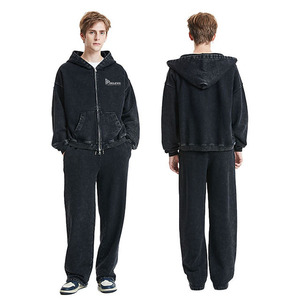 Top Quality Acid Wash Tracksuit Set Heavy GSM Cotton Hoodie <b>Jogger</b> <b>Oversized</b> Fit Unisex Streetwear Casual Wear - Product Image 3