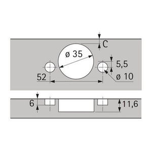 Muelles de bisagra de ángulo amplio Sensys 8657i con amortiguación THS 55 - Product Image 3