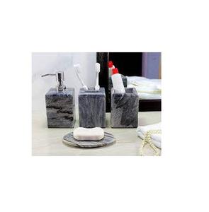 Ensembles d'accessoires de salle de bain en marbre, ensembles de distributeurs de savon et en forme de bouteille et couleur de marbre noir et Offre Spéciale - Product Image 4