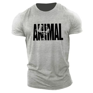 เสื้อยืดสตรีทแวร์สำหรับผู้ชาย เสื้อยืดออกกำลังกายแขนสั้นคุณภาพสูง เสื้อผ้าขายส่งสำหรับเพาะกาย ผ้าฝ้าย RRI-TS-03 - Product Image 2