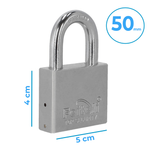 Candado de Hierro Sólido con Gancho Corto y Llave, 50 mm, Función Impermeable, Cilindro de Latón de 70 mm - Product Image 3