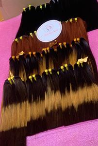 หนังกําพร้าบริสุทธิ์เกรด 12a จัดชิดผมเวียดนามแบบดึงคู่สุด ๆ เกลียวผมมนุษย์ 100 ตัว - Product Image 2