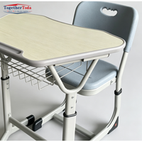 Meubles de formation en classe multi-connectables en forme de Y avec panier à livres, hauteur réglable pour ensemble bureau et chaise d'écolier