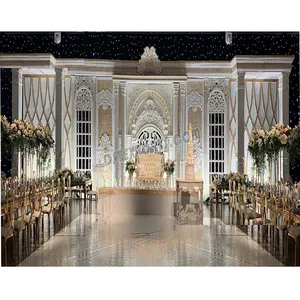 Grandeur dekorasi panggung pernikahan tema Victorian Dekor panggung tema Barat resepsi panggung malam lemak besar tema Victoria panggung pernikahan