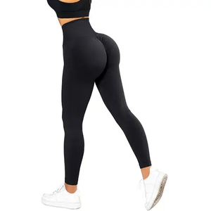 Taille haute solide Gym Leggings Sport femmes Fitness Yoga pantalon respirant Spandex/Polyester Push up élastique Leggings - Product Image 2