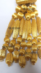 Gold Beaded Acorn <b>Tassel</b> Handmade Bullion <b>Fringe</b> for Vestments Church Decor & Fashion Accessories Wholesale Customizable - Product Image 3
