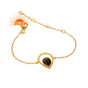 ลาบราดอไรต์ธรรมชาติพลอยสร้อยข้อมือเงินเครื่องประดับเงินสเตอร์ลิงเชื่อมโยงห่วงโซ่สร้อยข้อมือเครื่องประดับผู้จัดจำหน่าย - Product Image 3