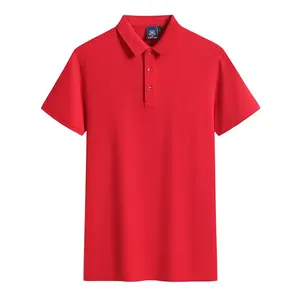 Camiseta de manga corta de poliéster/algodón de alta calidad para hombre, patrón sólido personalizable, serigrafía transpirable de secado rápido - Product Image 3