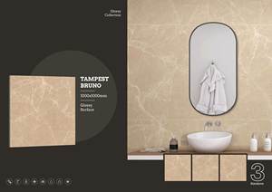 Carreaux en porcelaine finition brillante de qualité supérieure 1000x1000 | Carreaux de sol mural grand format 100x100 | Collection d'exportation durable et élégante - Product Image 6