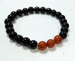 <b>Bracelet</b> Black Agate & Red jasper Beads Stone <b>Bracelet</b> Crystal Gemstone Fashion Jewelry Men and Women Gift Energy Meditation - Product Image 2