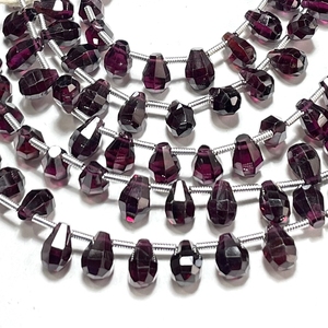 โกเมนแบบเหลี่ยมเพชรพลอยลูกปัด briolette รูปทรงหยดน้ำตาอัญมณีธรรมชาติลูกปัดขายส่งสำหรับเครื่องประดับ - Product Image 3