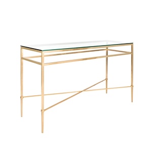 <span class=keywords><strong>Table</strong></span> <span class=keywords><strong>Console</strong></span> à la mode avec dessus en verre et cadre en métal taille personnalisée fournitures d'usine directes meubles indiens à vendre