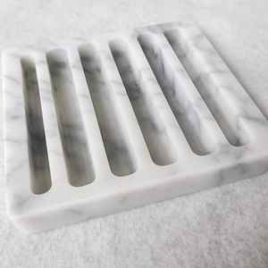 Travertine Marble <b>Coaster</b> Set With Holder White <b>Black</b> Stone Drink <b>Coasters</b> Custom Design - Product Image 3