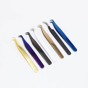 Stainless Steel <b>Eyelash</b> Extension Tweezers Non-Magnetic Makeup Tools for Accurate <b>Application</b> of Fake Lashes Volume Supplies - Product Image 6