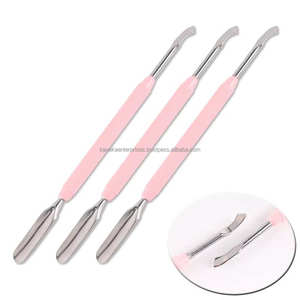 Empujador de Cutículas Profesional de Doble Punta de Acero Inoxidable Rosa, Herramienta de Limpieza de Uñas para Manicura y Pedicura, Reutilizable, Color Personalizado - Product Image 3